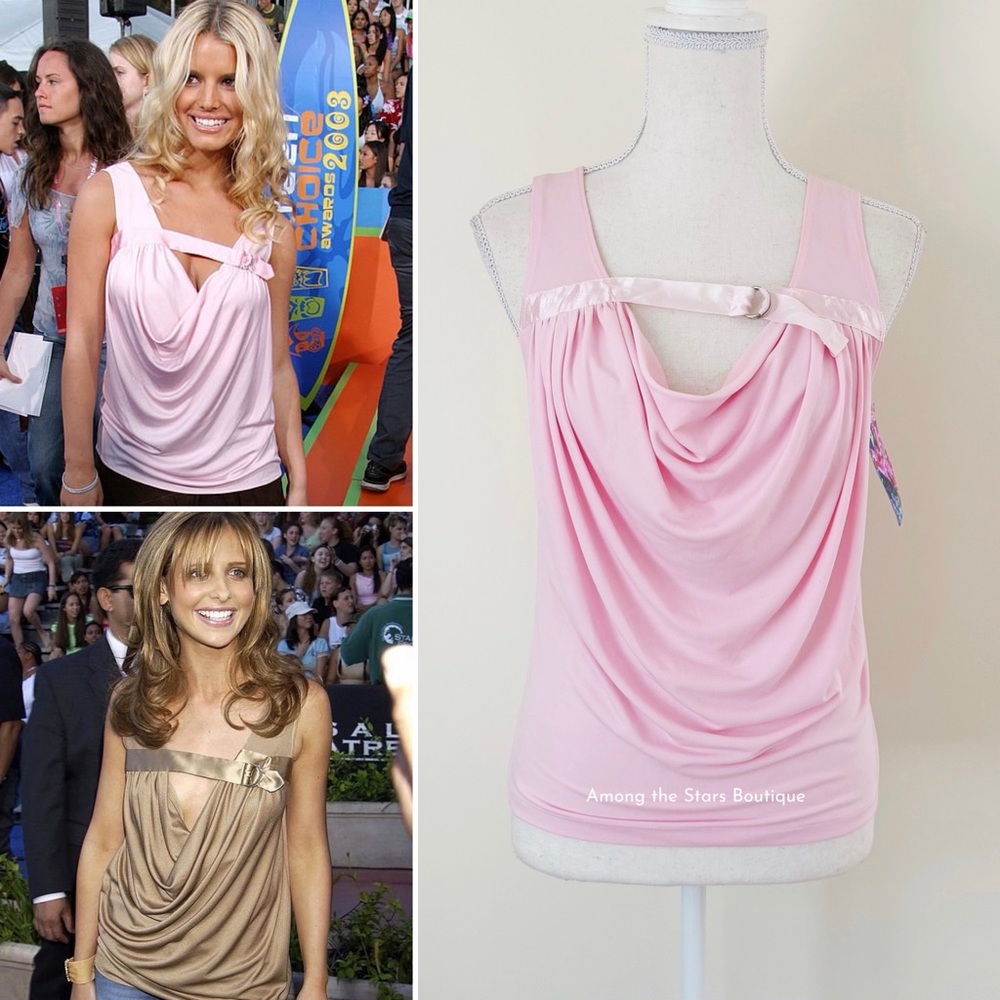 NWT Vintage Y2K Buckle Top Inspired by Jessica Simpson + Sarah Michelle Gellar